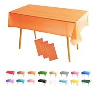 3Pack Orange Table Cloth Party Disposable Halloween Tablecloths Table Covers,137x274cm Rectangle Plastic Tablecloth Party for Picnic,Baby Shower,Wedding,Birthday,Halloween,Christmas Table Decorations
