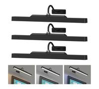 3Pack Picture Light Battery Operated, 16in Picture Light for Wall, 5000mAh Cordless Wall Lights with Controller,Art Light with Dimmable Cordless for Wall Painting,Frame, Portrait, Dartboard- Black