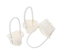 3Pack Rattan Flower Baskets 6" Pastoral Style - Hand-Woven Plastic Planter Baskets for Fresh & Dried Flowers for Home, Office, Wedding Table Decor