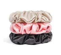 3Pack Silk Scrunchies For Hair 100% Pure Mulberry Silk Hair Ties, Elastic Ponytail Holders, Hair Ties No Damage, Satin Scrunchies, Velvet Scrunchy for Hair Accessories Sleep Tie