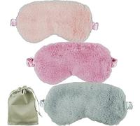 3Pack Silk Sleeping Masks for Women, Blackout Sleep Eye Mask, Soft Night Mask, Fluffy Eye Covers with Travel Pouch, Sleep Blindfold for Women Kids(Pink/Purple/Grey/Burgundy)