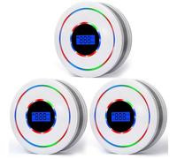3Pack Smoke Alarm and Carbon Monoxide Detector, Smoke Alarm and Carbon Monoxide Alarm,CO Detector With Led Display Screen, And 85 Decibel Sound And Light Alarm (WHITE)