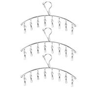 3Pack Sock Dryer Hanger Laundry Drying Rack Indoor Outdoor Drip Hanger with 10 Pegs Drying Towels, Diapers, Baby Clothes,Underwear, Gloves,Delicate Bras