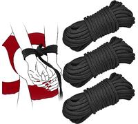 3pack Soft Cotton-Rope Black Sex Bondage Kit BDSM Beginner Set Shibari Bondage Ropes Restraint Kit Fetish Adult Sex Toys for Women Men and Couples
