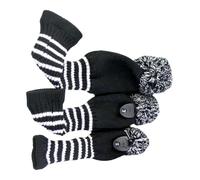 3pack Soft Lined Golfs Club Protectors Driver Fairways Covers Knitted Head Covers Suitable for Various Skill Levels Double Layered Knitted Cover