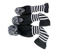 3pack Soft Lined Golfs Club Protectors Driver Fairways Covers Knitted Head Covers Suitable For Various Skill Levels Soft Acrylic Cover