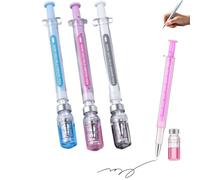 3Pack Syringe Shaped Gel Pens,2026 New Creative Syringe Shaped Gel Pen for Funny, Nurse Accessories, Neutral Pen for Office Supplies, Pe-n Body Color Random