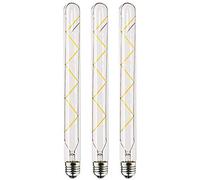 3PACK Tubular LED Filament Bulb T30 7W LED Light Bulb, Medium Screw E27 Base, Clear Warm White 2700K, LED Edison Bulb 70W Equivalent, 220VAC (Pack of 3)