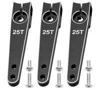 3Pack Vgoohobby 25T Servo Arm Horn Aluminum 25 Teeth Steering Arms Compatible with Futaba Hitec Savox Power HD Servo Motors Fit RC Crawler Car Airplane Plane Boat (1.5inch,Black)