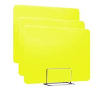 3Pack Yellow Classroom Privacy Shields Lightweight Desk Dividers for Student Workstations Study & Test Partitions (Size: 40 x 60 cm)