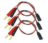 3Packs Futaba Style Receiver Plug to 4mm Banana Connector Battery Charge Lead Adapter 20awg 30cm 11.8inch Silicone Cable