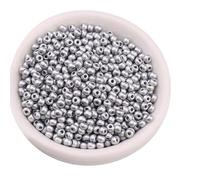3Packs Metallic Glass Seed Beads,Mix Size 2/3/4MM Matte Mini Glass Seed Beads for Bracelets,Crafting,Keychain,About 1170Pcs,Grey