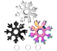 3Packs Snowflake Multi Tool, 18-in-1 Stainless Steel Snowflake Multitool for Bottle Opener and Flat Phillips Screwdriver Kit/Wrench,Christmas Gifts for Men Adults Dad,Gadgets for Outdoor Camping Daily