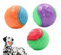 3PackSqueaky Dog Balls,PuppyChew Toys for Teeth Cleaning,Rubber Interactive | Built-in loud squeaker drives dogs wild,triggers natural fetching instinct,Perfect indoor hallway fetch or outdoor park play