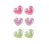 3Pairs Colorful Acrylic Heart Star Triangle Round Dangle Earrings Set Retro 3D Geometric Square Stud Earrings for Women 80s 90s Glow Party Nightclub Outfit Jewelry Gifts, Acrylic, No Gemstone