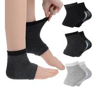 3Pairs Cracked Heel Treatment Socks - Moisturizing Heel Socks for Women Men Cracked Heels, Gel Heel Socks for Dry Cracked Feet Overnight, Foot Care Aloe Infused Socks for Women (UK Szie 6-10)