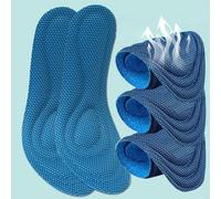 3Pairs Cuttable Sports Insole Thickened Soft Elastic Shoe Pads Women and Men Memory Sponge Insoles (Blue,41-42)