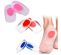 3Pairs Gel Heel Cups, Silicone Heel Cup Pads Cushion Inserts Running Heel Support Pads Orthotic Heel Cup Gel Shoe Lifts Elevator Shoe Pads Insoles for Plantar Fasciitis Heel Spur&Achilles Pain Relie