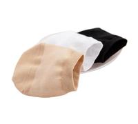 3Pairs Half Women's Toe Socks Black White Topper Covers No Show Invisible Non-Slip Liners for Clogs Flats