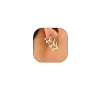 3Pairs Hollow Star Hoop Earring Sets for Women Chunky Gold Plated Star Dangle Statement Earrings Minimalist Lightweight Lucky Star Jewelry Gifts, L, Zinc