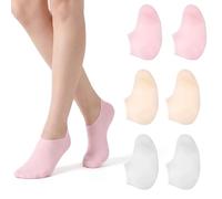3Pairs Silicone Socks for Dry Cracked Feet Women, New Upgrade Thickened Moisturizing Foot Mask Exfoliating Silicone Socks, Spa Gel Moisturizer Sock Foot Care After Pedicure
