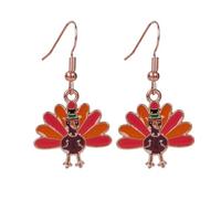 3Pairs Thanksgiving Turkey Earrings for Women - Turkey Style Earrings Cute Pumpkin Fall Earring Studs Great Thanksgiving Jewelry Accessory Holiday Gifts for Women, M, Zinc, crystal