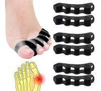 3Pairs Toe Separator, Gel Toe Separators Stretchers Spacers, Toe Spacer for Overlapping Toes to Relax Toes,Toe Straighteners for Correct Bunions,Manicure,Spacer Running Yoga Pedicure(Black)