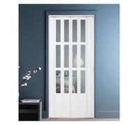 3Panel Clear GlassDoorStylish Folding Privacy Divider for Bedrooms Kitchen & Laundry Room with Sliding Barn Door Hardware Kit Custom Size 57x80in