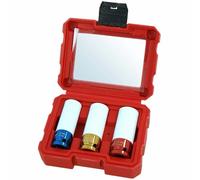 3PC 1/2IN DR IMPACT SOCKET SET WITHTHIN WALL AND PROTECTIVE SLEEVES