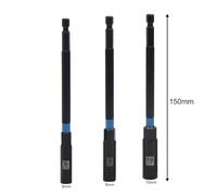 3PC 150mm Socket Wrench Set with 6-8-10mm Hex Nut Driver, 1/4 Inch Shank Adapter for Impact Drill, Made of Chrome Vanadium Steel, Compatible with Pneumatic and Electric Tools