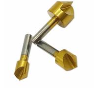 3pc 3/8'' 1/2'' 3/4'' Single Flute Titanium 90 Degree Countersink Drill Bit 6mm-19mm High Carbon Steel Coated Edge Wood Chamfer