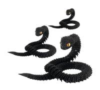 3PC 3D Printed Snake Fidget Toy - 30cm&40cm&60cm, Realistic Detailing, Flexible & Poseable Desk Pet, Calming Aid for Anxiety & Stress, for Animal & Fidget Lovers (T)