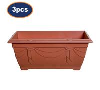 3Pc 40Cm Window Box Planter Plastic Venetian Flower Pot Terracotta Garden Basket