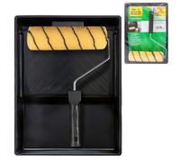 3Pc 9 Inch Tiger Stripe Roller Set - Painting Decorating Tool, DIY | Tray Sleeves Roller Frame Household Paint & Decorate, Multi Purpose, Walls, Ceiling