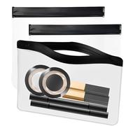 3pc Airport Security Liquids Bags, 22 x 20 cm Security Approved Travel Toiletry Bag, Clear Plastic Makeup Bag for Women/Men Travel Essential
