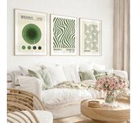 3pc Bauhaus Poster Set, Gradient Aura Number Wall Art, Bauhaus Decor, Colorful Abstract Geometry Premium Posters for Living Room, Bedroom, Minimalist Mid-Century Style, Unframed (8.26*11.81 in,3#)