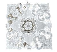 3pc Beautiful Floral Table Cloth White Lace Embroidery Flower 30/40cm Square Mat Home Decoration(30x30cm)