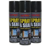 3PC BH Spray & Seal Black Mastic Sealant, 300ml, Pack of 3, Waterproof for Guttering, Roofs, Windows and Pipes