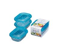 3pc Blue Food Storage Set (220ml) Made in Japan - Microwave & Freezer Safe Small Snack Box Tubs with Lids - BPA Free Stackable Mini Containers for School Lunch, Baby Food, Meal Prep & Sauces