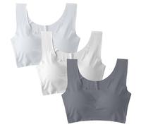 3PC Bras for Women Multipack Support Front Closure Underwire Bralettes for Women with Support T-Back Full Figure Plus Size Unlined Bra