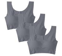 3PC Bras for Women Multipack Support Front Closure Underwire Bralettes for Women with Support T-Back Full Figure Plus Size Unlined Bra Dark Gray