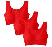 3PC Bras for Women Multipack Support Front Closure Underwire Bralettes for Women with Support T-Back Full Figure Plus Size Unlined Bra Red