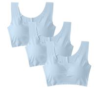 3PC Bras for Women Multipack Support Front Closure Underwire Bralettes for Women with Support T-Back Full Figure Plus Size Unlined Bra Blue
