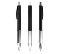 3pc- Business Office Gel Pen Color Stripes Press the Signature Pen-Black bar White Stripes -0.5mm Blue-Black Gel