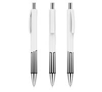 3pc- Business Office Gel Pen Color Stripes Press the Signature Pen-White bar Black Stripes -0.5mm Black Gel
