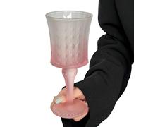 3PC- Chinese fresh retro fine frosted gradient powder glass goblet-frosted gradient powder [large]