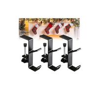 3PC Christmas Sock Stand,2-in-1 Fireplace Stocking and Garland Hanger,No Drilling Required Fireplace Stand Sock Stand,Adjustable Xmas Mantle Hanger with Hook,for Christmas Stocking & Holiday Garland
