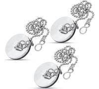 3PC Chrome Sink Plug with Chain for Bath or Kitchen - 45mm (1.3/4 Inch) with Ball Type and S Hook Shaped Chain Made of Stainless Steel 450mm (18 Inch)
