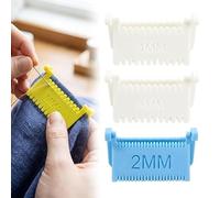 3PC Clip-On Sewing Ruler,Edge Stitch Lock & Sewing Gauge,Clip-On Quilting Ruler Straight Even Needle Gauge Templates Tool,2/34mm Stitch Needle Guide for HandSewing,Patchwork & Embroidery