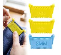 3PC Clip-On Sewing Ruler,Edge Stitch Lock & Sewing Gauge,Clip-On Quilting Ruler Straight Even Needle Gauge Templates Tool,2/34mm Stitch Needle Guide for HandSewing,Patchwork & Embroidery